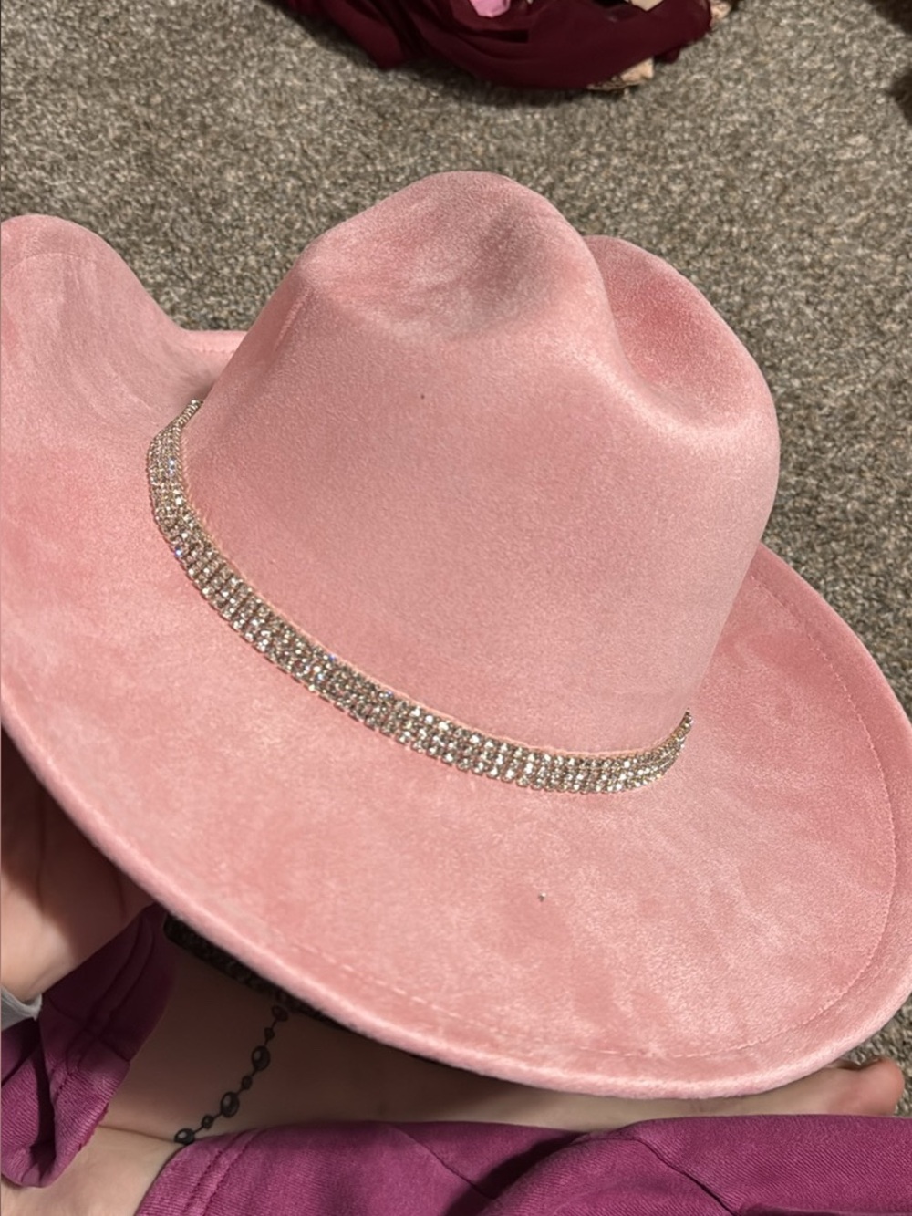 Pink Suede Cowgirl Hat
